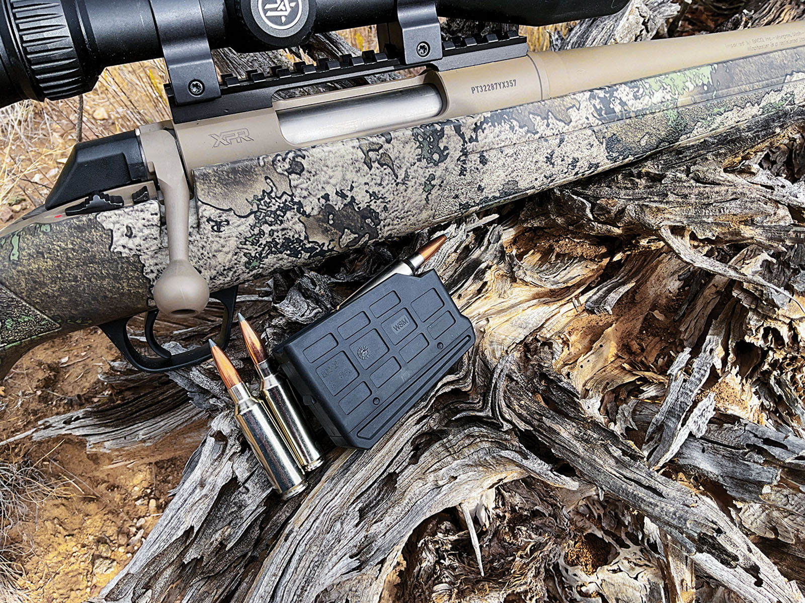 The petite magazine holds three cartridges.